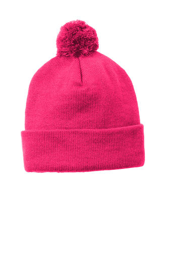 Sport-Tek ® Solid Pom Pom Beanie